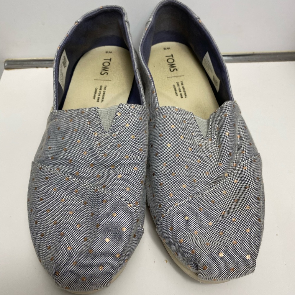 Toms Canvas Style Size 8 Shoes Rose Gold Dots